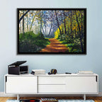 Sunlit Forest Alley Path Wall Art