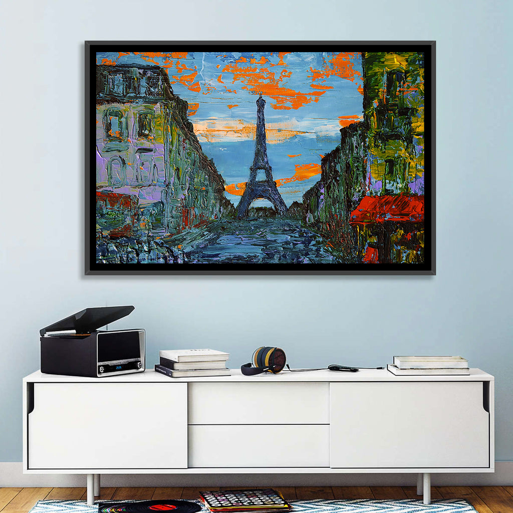 Paris Dusk Street, Eiffel Tower Wall Art