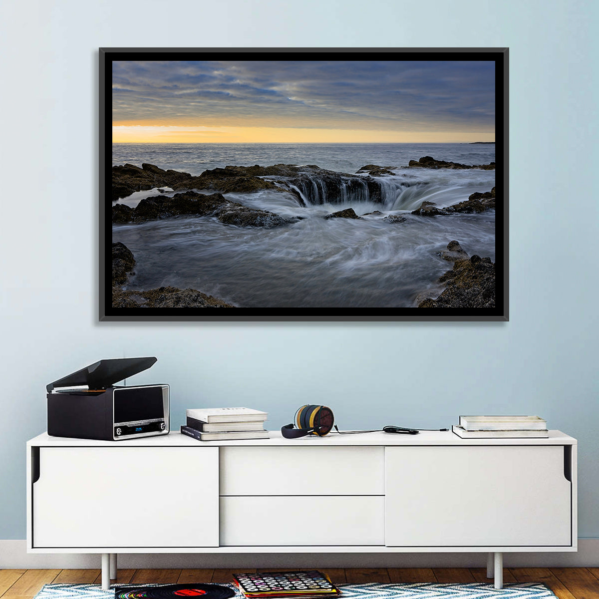 Thor's Well at Cape Perpetua Wall Art in a room, landscape