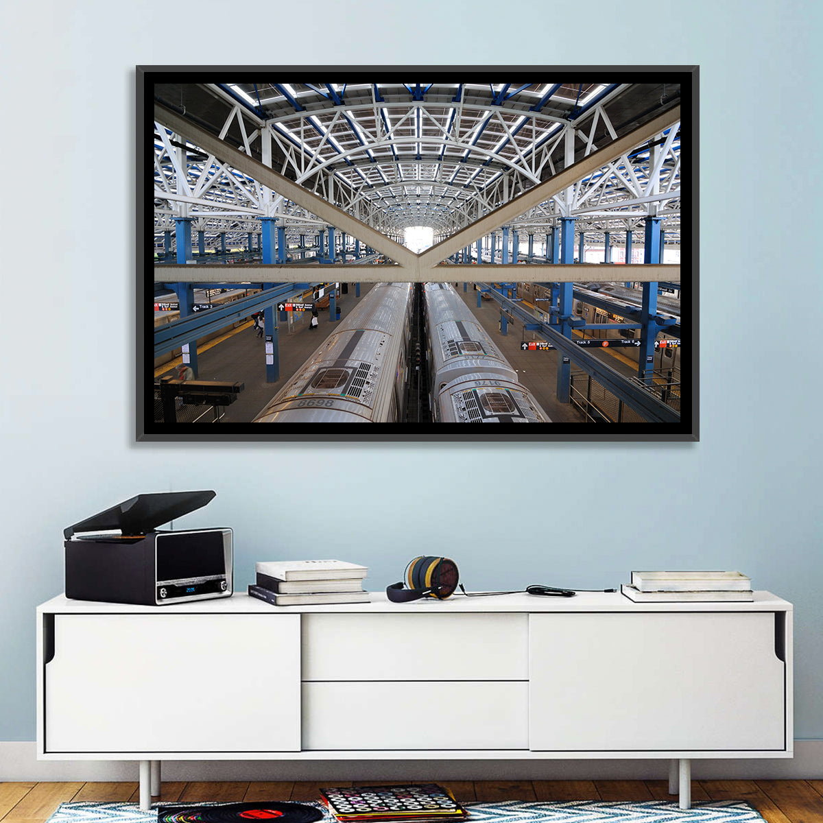 Stillwell Avenue Station Platform Perspective Wall Art in a room, landscape