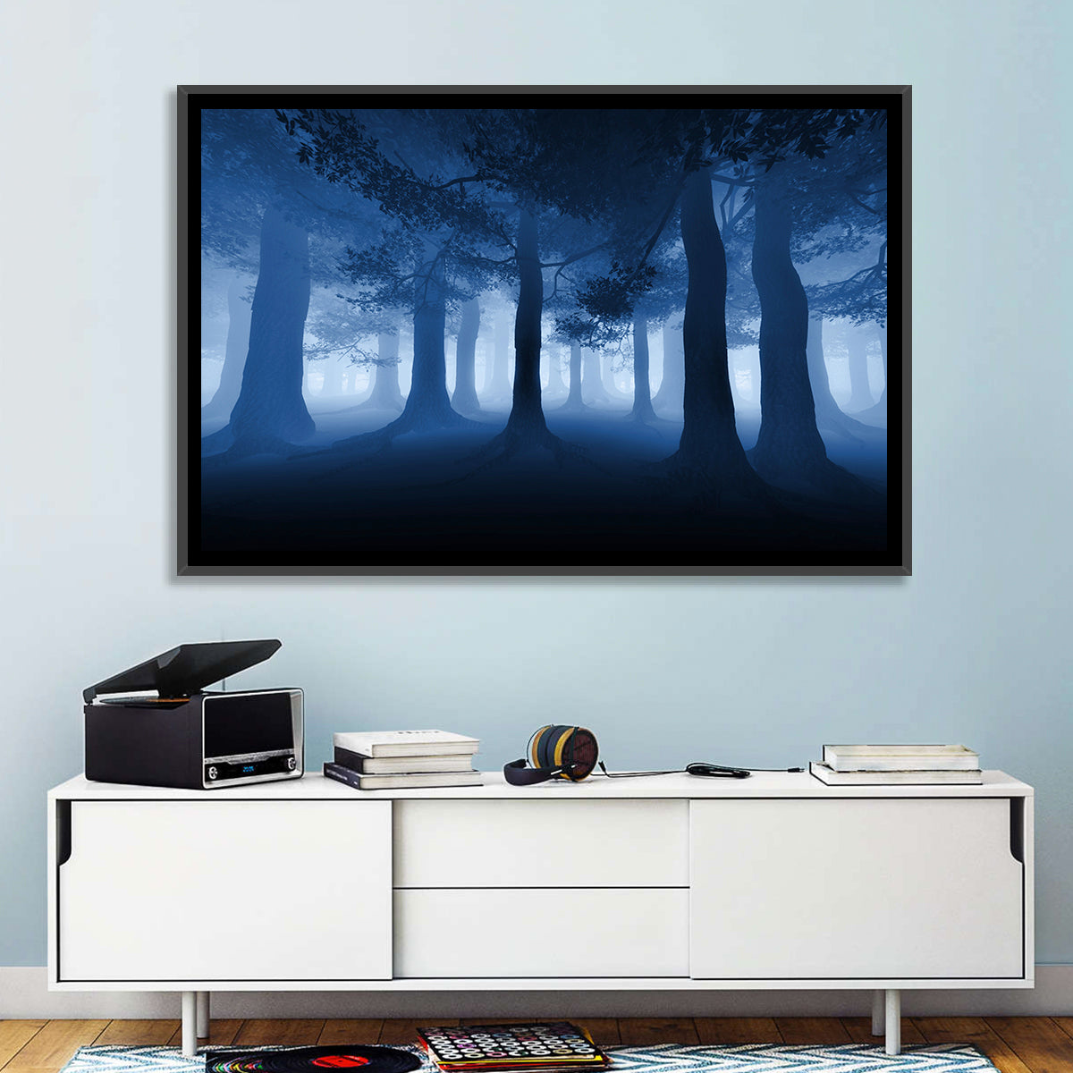 Midnight Blue Forest Wall Art