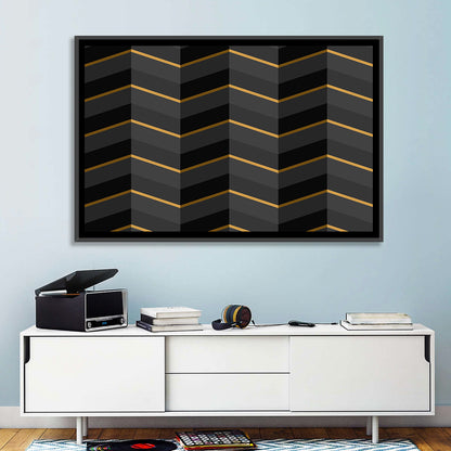 Black Stripes with Gold Accents Wall Art