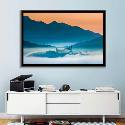 Benediktbeuern Abbey in Morning Fog Wall Art