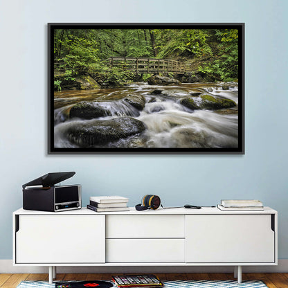 Stock Ghyll Footbridge Forest Stream Wall Art