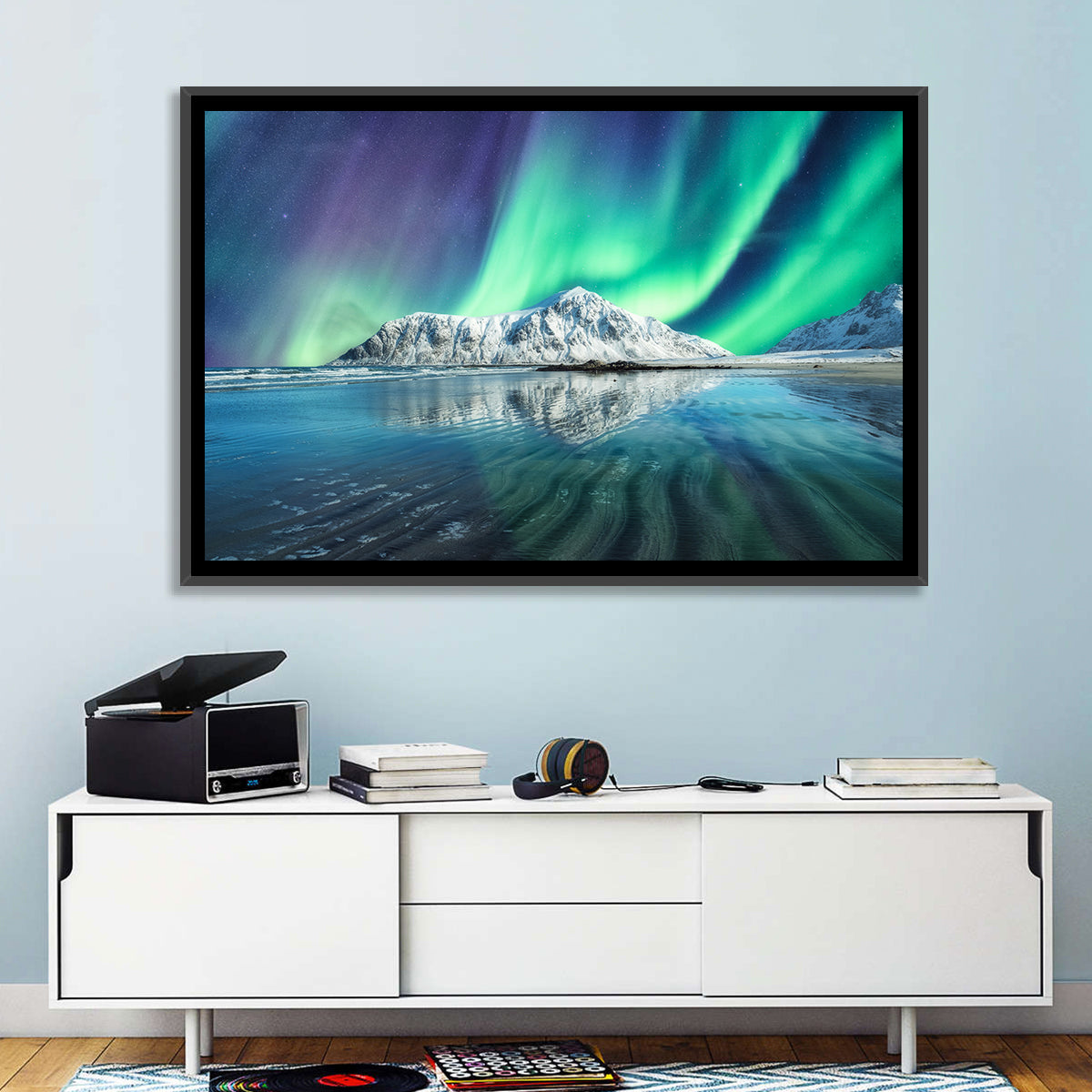 Aurora Over Skagsanden Beach Wall Art
