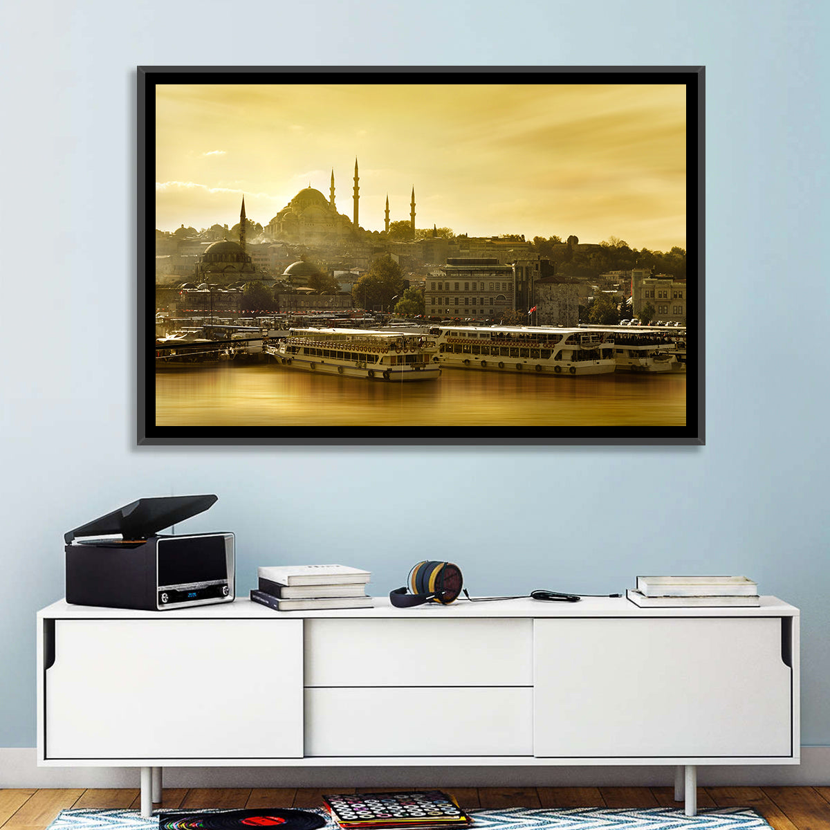 Suleymaniye Mosque Sunset Silhouette Wall Art