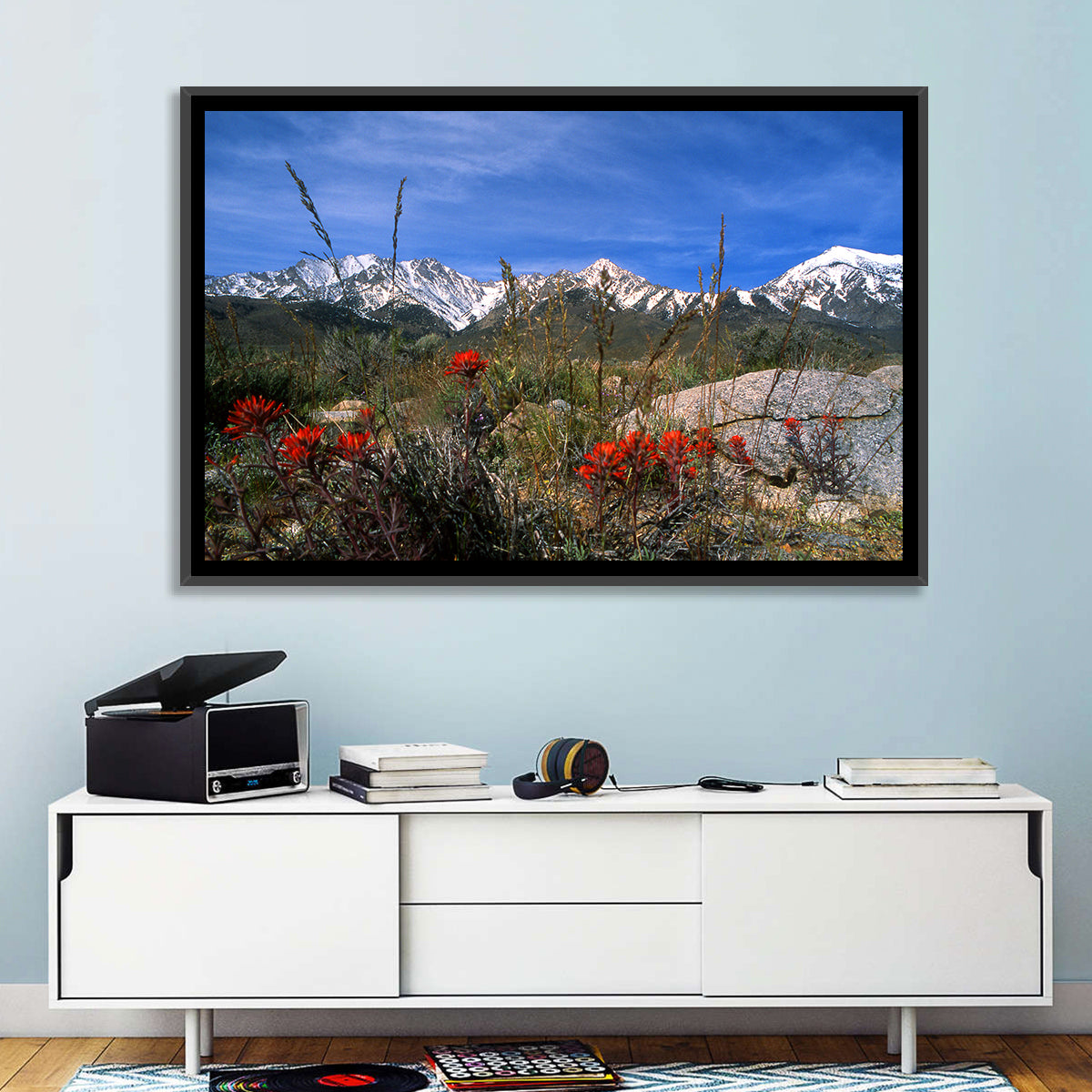 Sierra Nevada Wildflower Vista Wall Art in a room, landscape