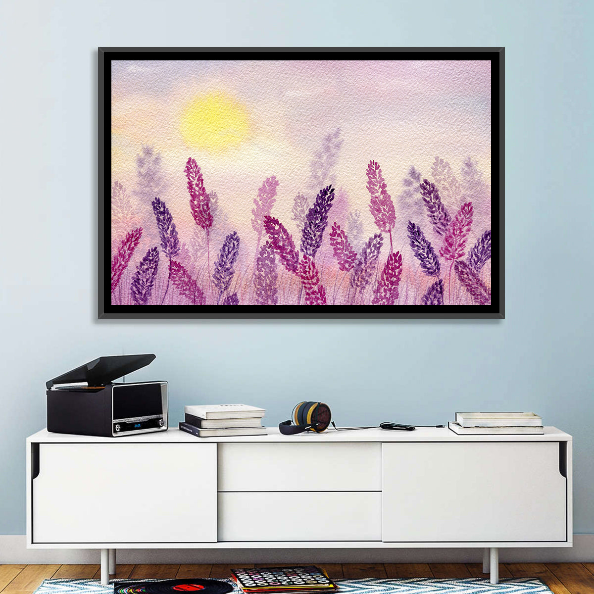 Sunlit Lavender Field Wall Art