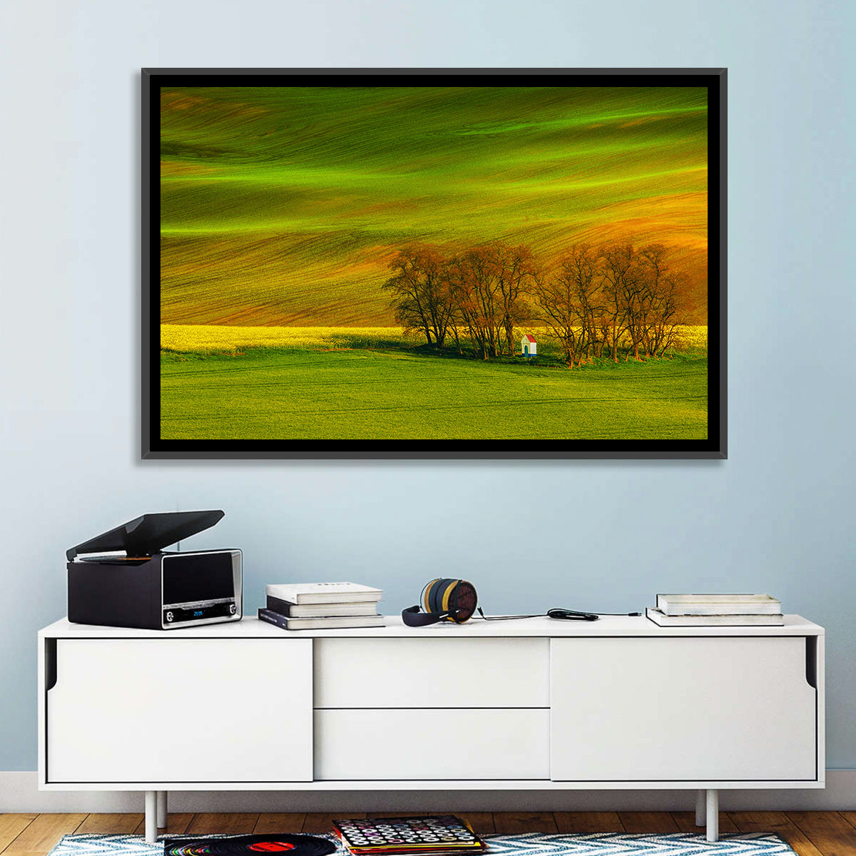 Moravian Wheat Fields with Chapel Wall Art