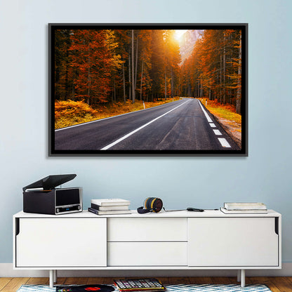 Golden Hour Forest Road Wall Art