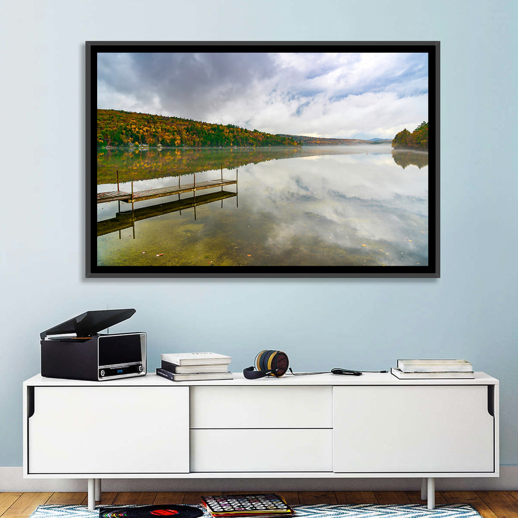Misty Dock at Lake Squam Wall Art