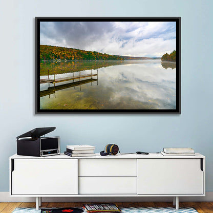 Misty Dock at Lake Squam Wall Art