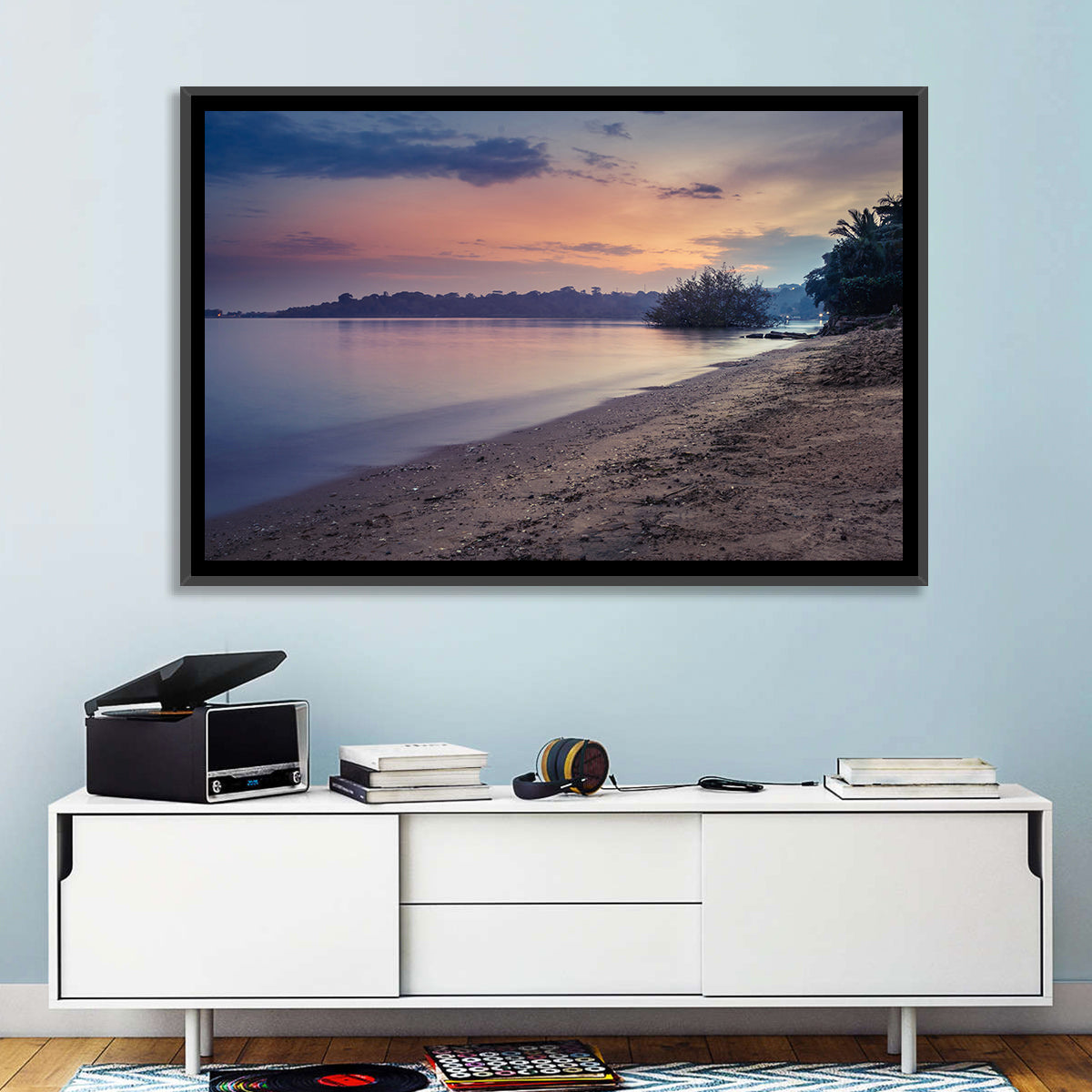 Lake Victoria at Dusk Wall Art in a room, landscape