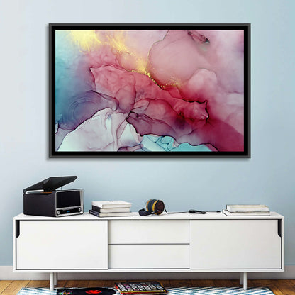 Pink and Gold Fluid Abstract Wall Art
