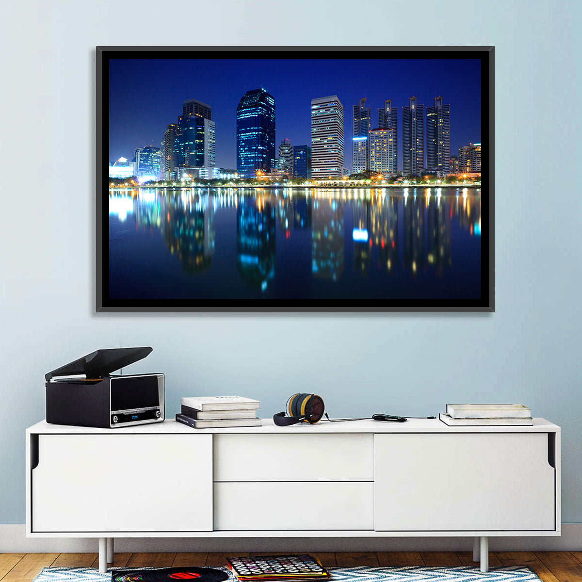Benjakitti Park Night Skyline Wall Art