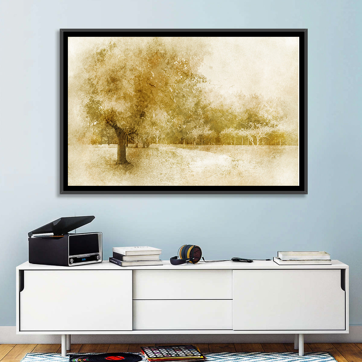 Sepia Orchard Pathway Wall Art