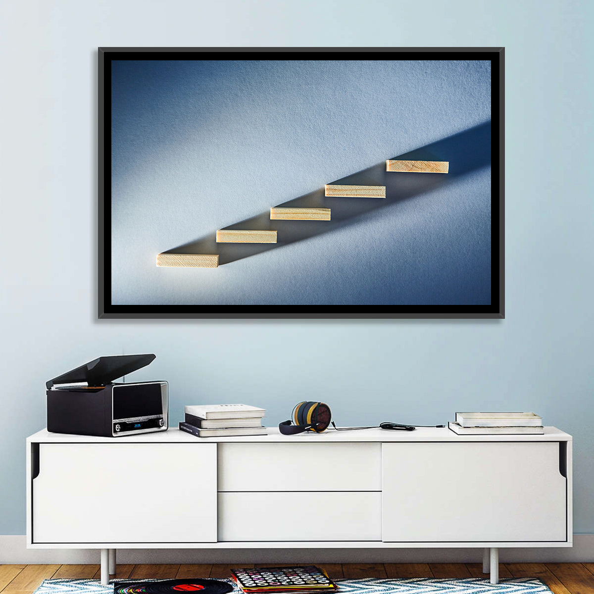 Five Wooden Steps Abstraction Wall Art