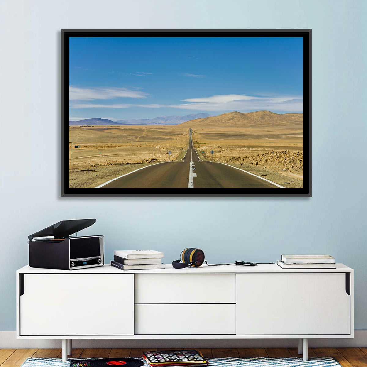 Atacama Road to the Horizon Wall Art in a room, landscape