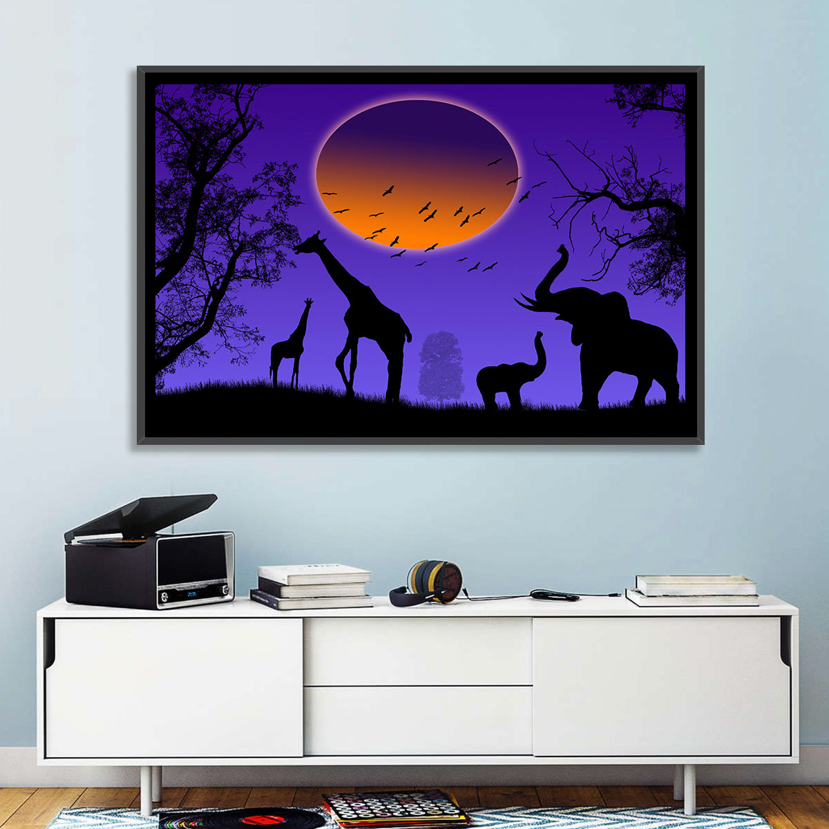 Sunset Savannah Silhouette Wall Art