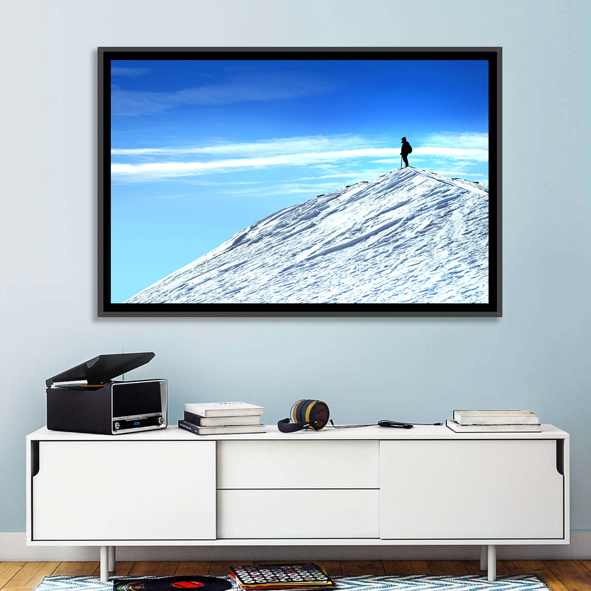 Mountaineer Summit Silhouette Wall Art