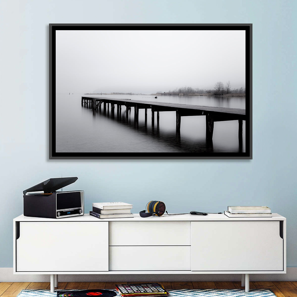 Wooden Lake Jetty Wall Art