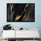 Diagonal Gold Veined Marble Wall Art