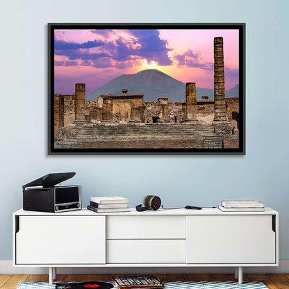 Pompeii Columns at Sunset, Mount Vesuvius Wall Art