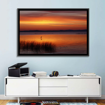 Lake Champlain Sunrise with Heron Wall Art