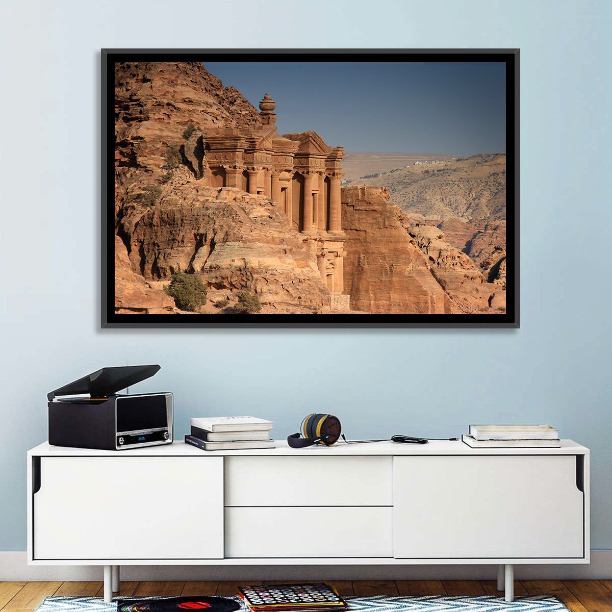 The Monastery at Petra Wall Art in a room, landscape