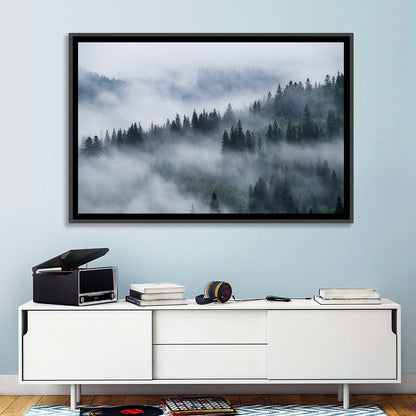 Misty Mountain Pine Forest Wall Art