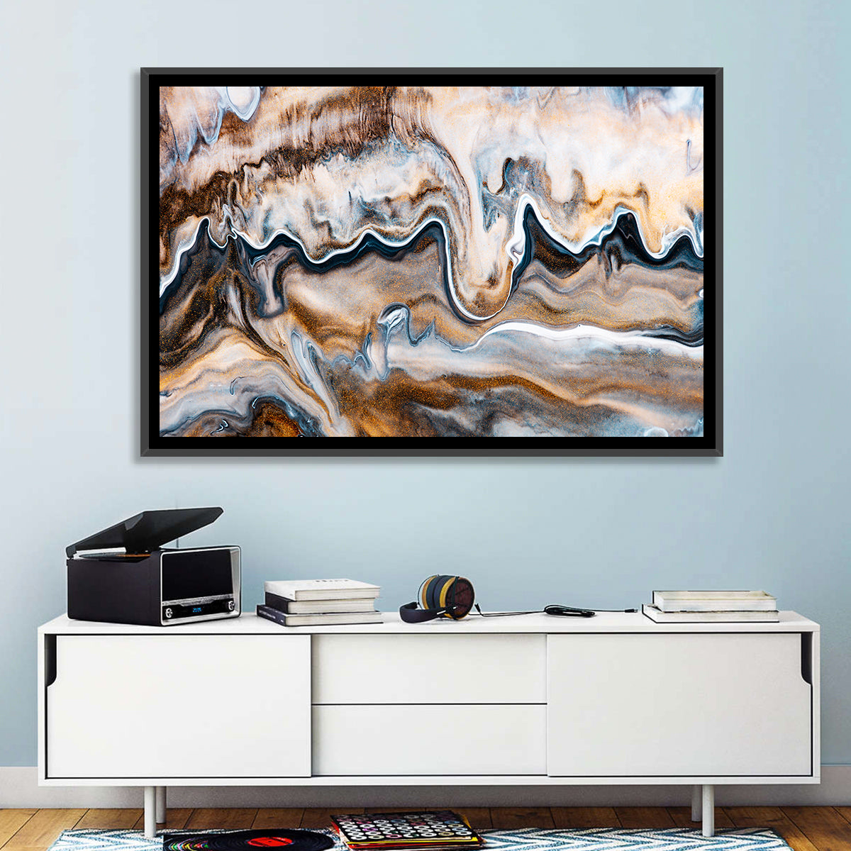 Marbled Gold Swirl Wall Art