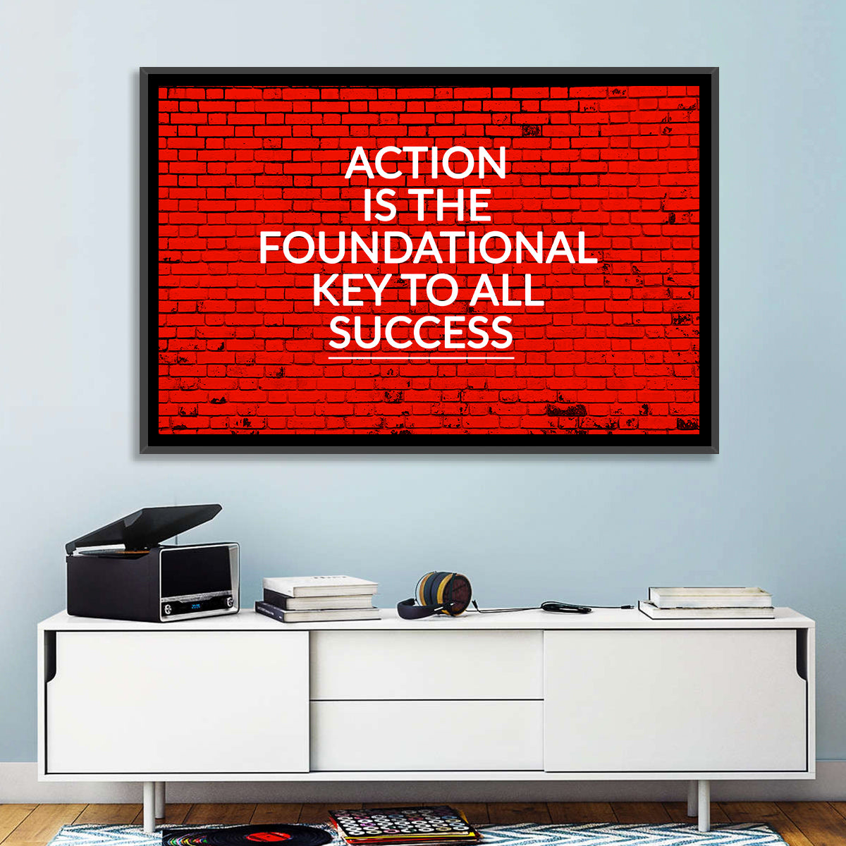 Key to Success on Red Brick Wall Art