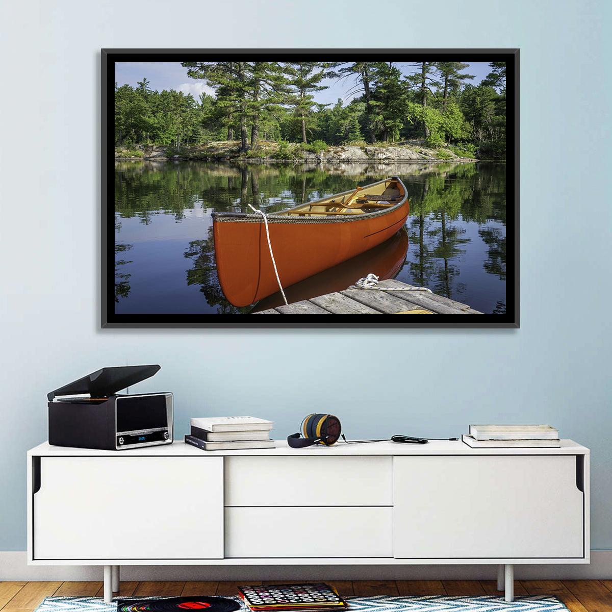 Orange Canoe on Ontario Lake Wall Art