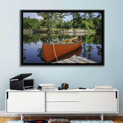 Orange Canoe on Ontario Lake Wall Art