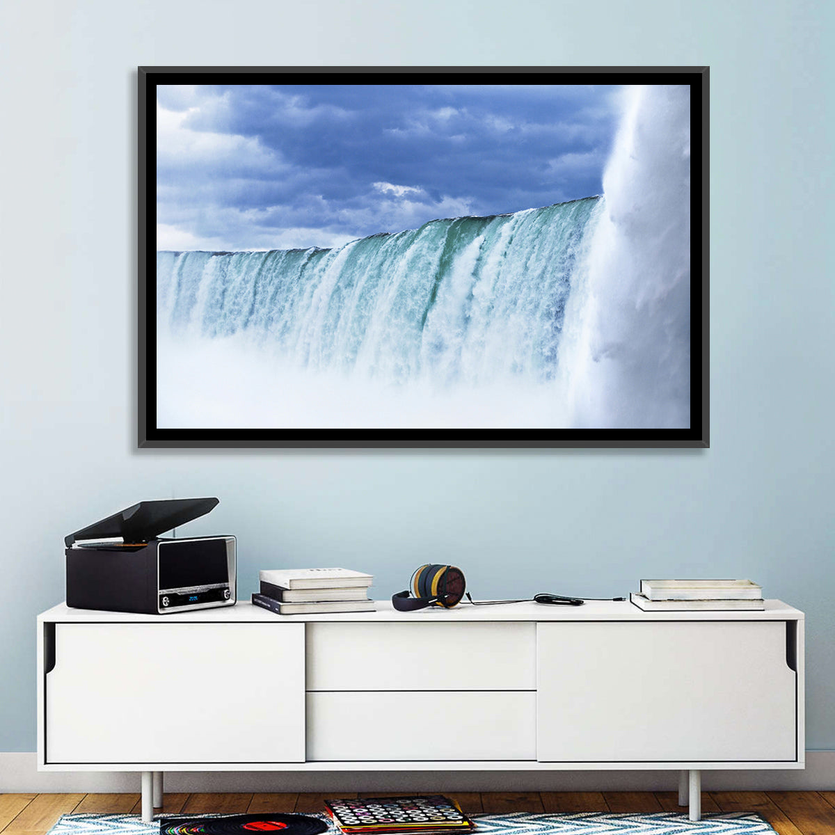 Niagara Falls Horseshoe View Wall Art in a room, landscape