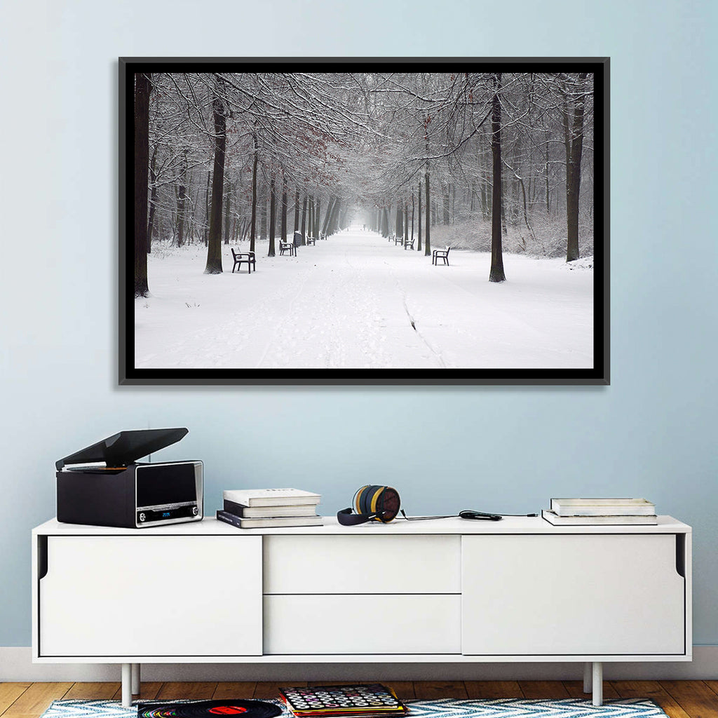 Snow Covered Park Lane Wall Art