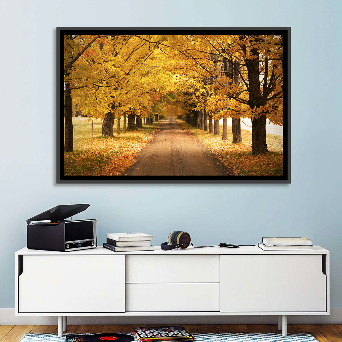 Golden Autumn Road Wall Art