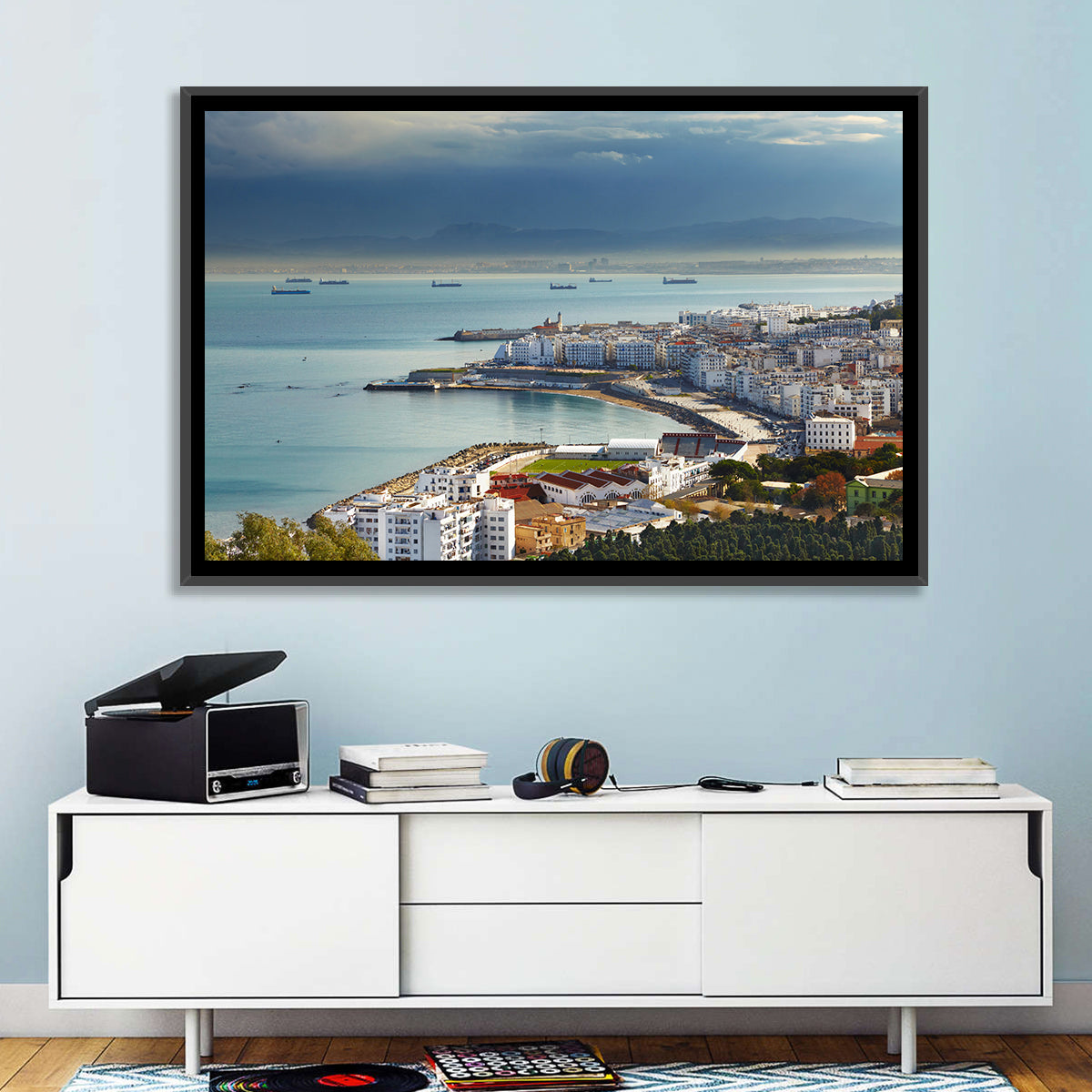Bab El Oued Bay, Algiers Wall Art in a room, landscape