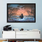 Straw Hat Samurai at Dusk Wall Art