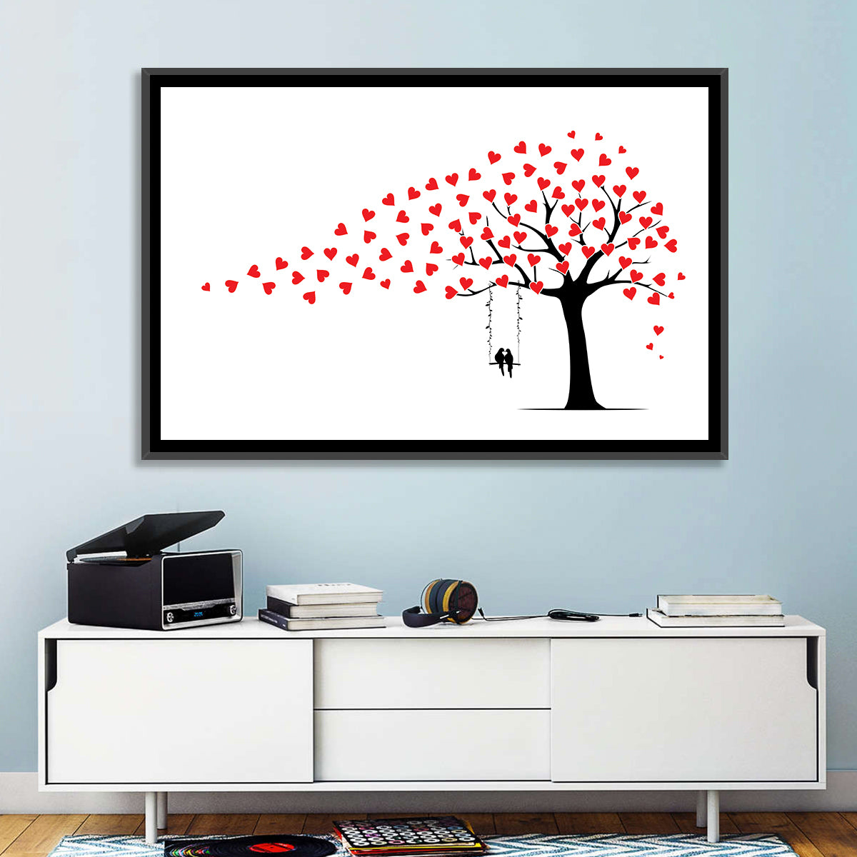 Heart Leaf Tree Silhouette Wall Art