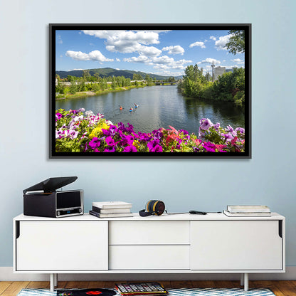 Sand Creek River with Petunias Wall Art