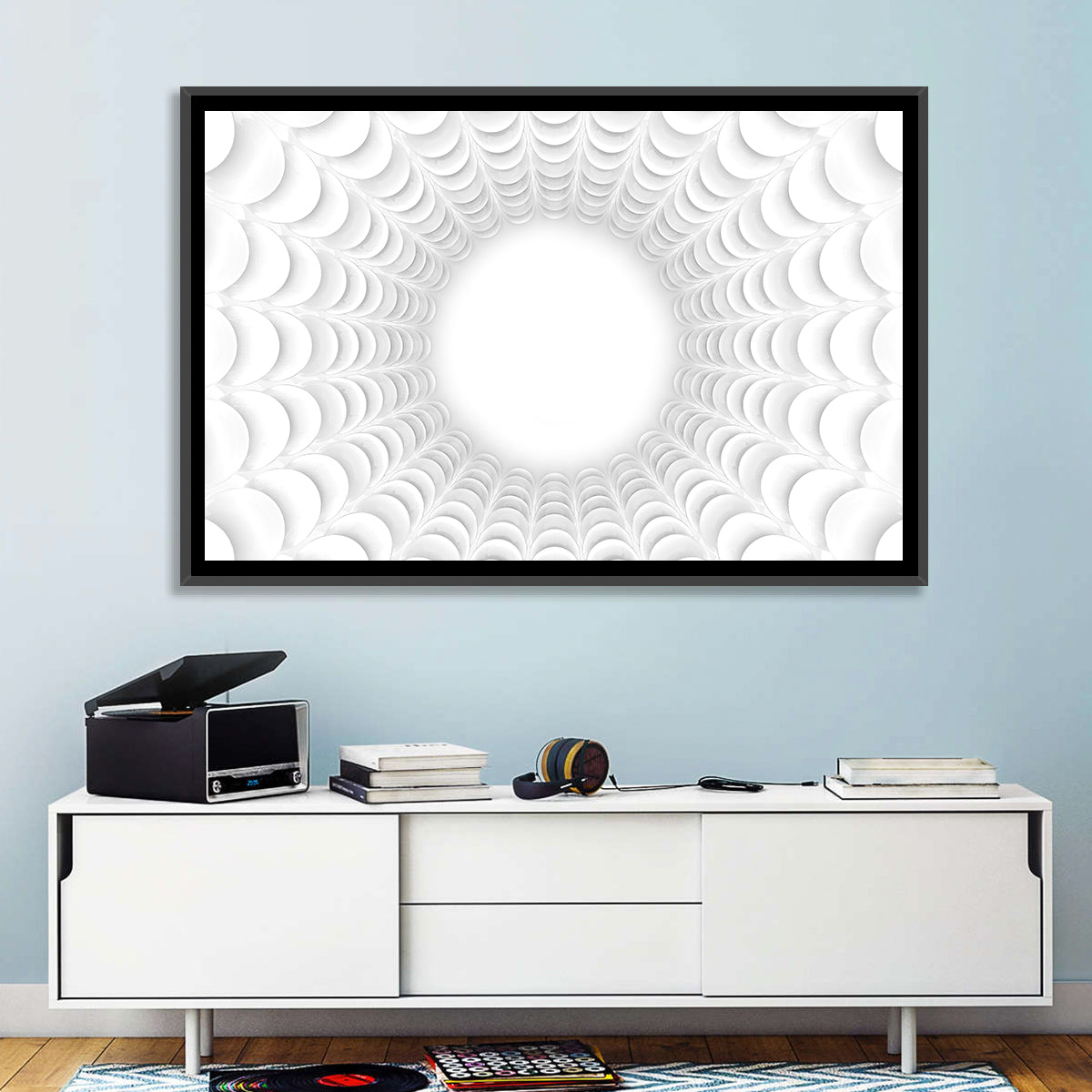 White Bubble Sphere Tunnel Wall Art