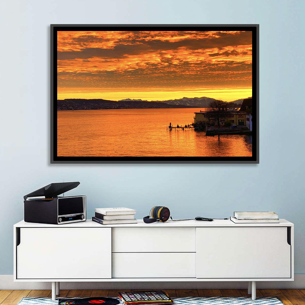 Lake Zurich Golden Sunset Wall Art
