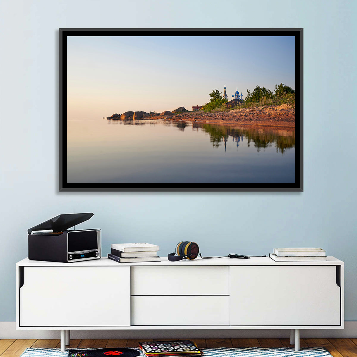 Lake Peipus Sunset with Blue Domes Wall Art