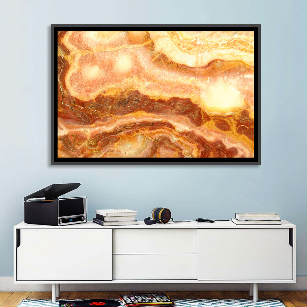 Golden Agate Stone Abstract Wall Art