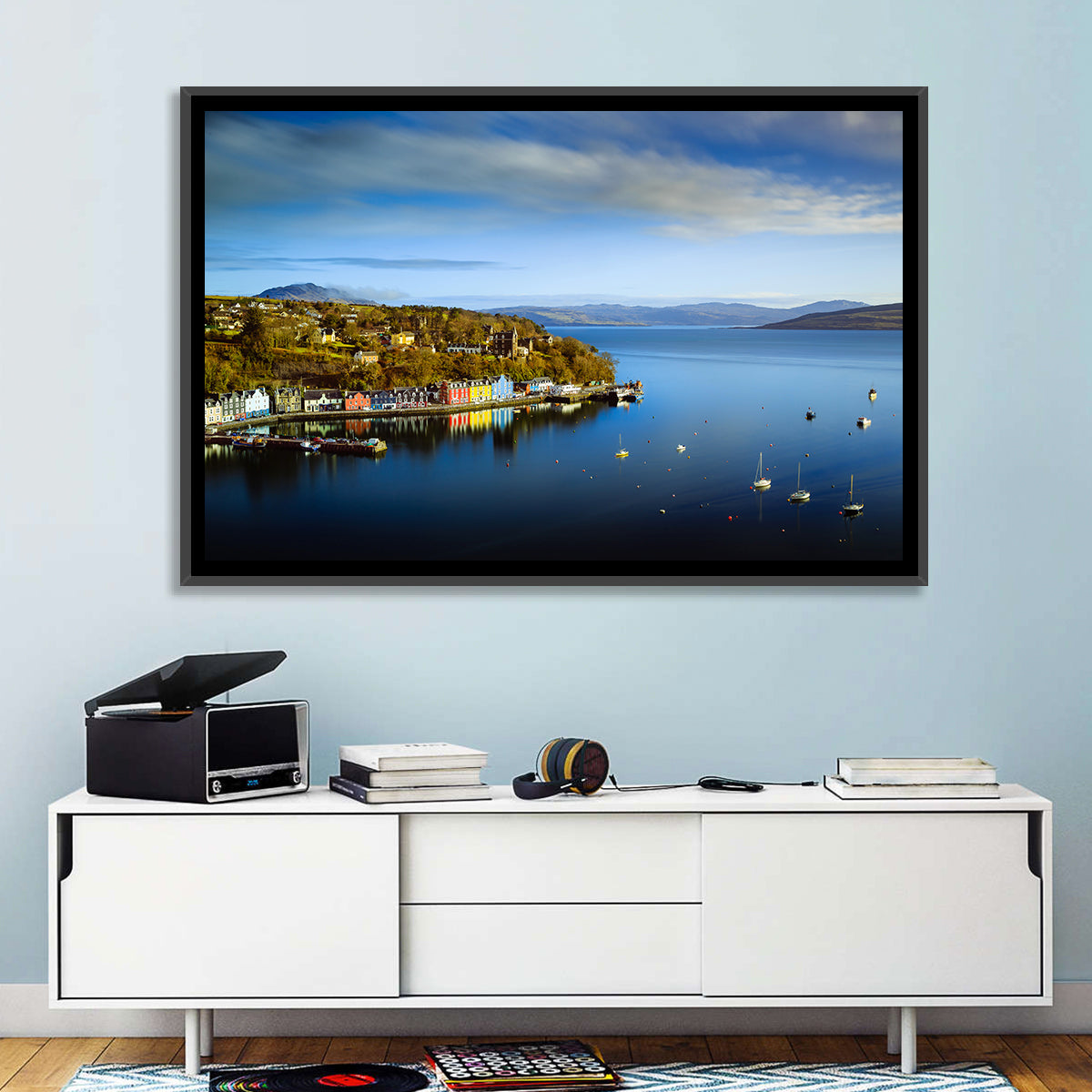 Portree Harbour Colorful Houses Wall Art