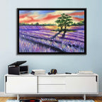 Lavender Field at Sunset Wall Art