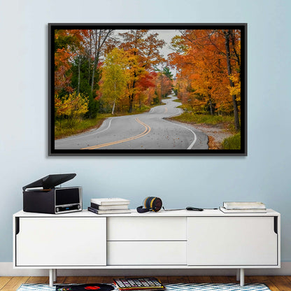 Winding Autumn Highway Wall Art