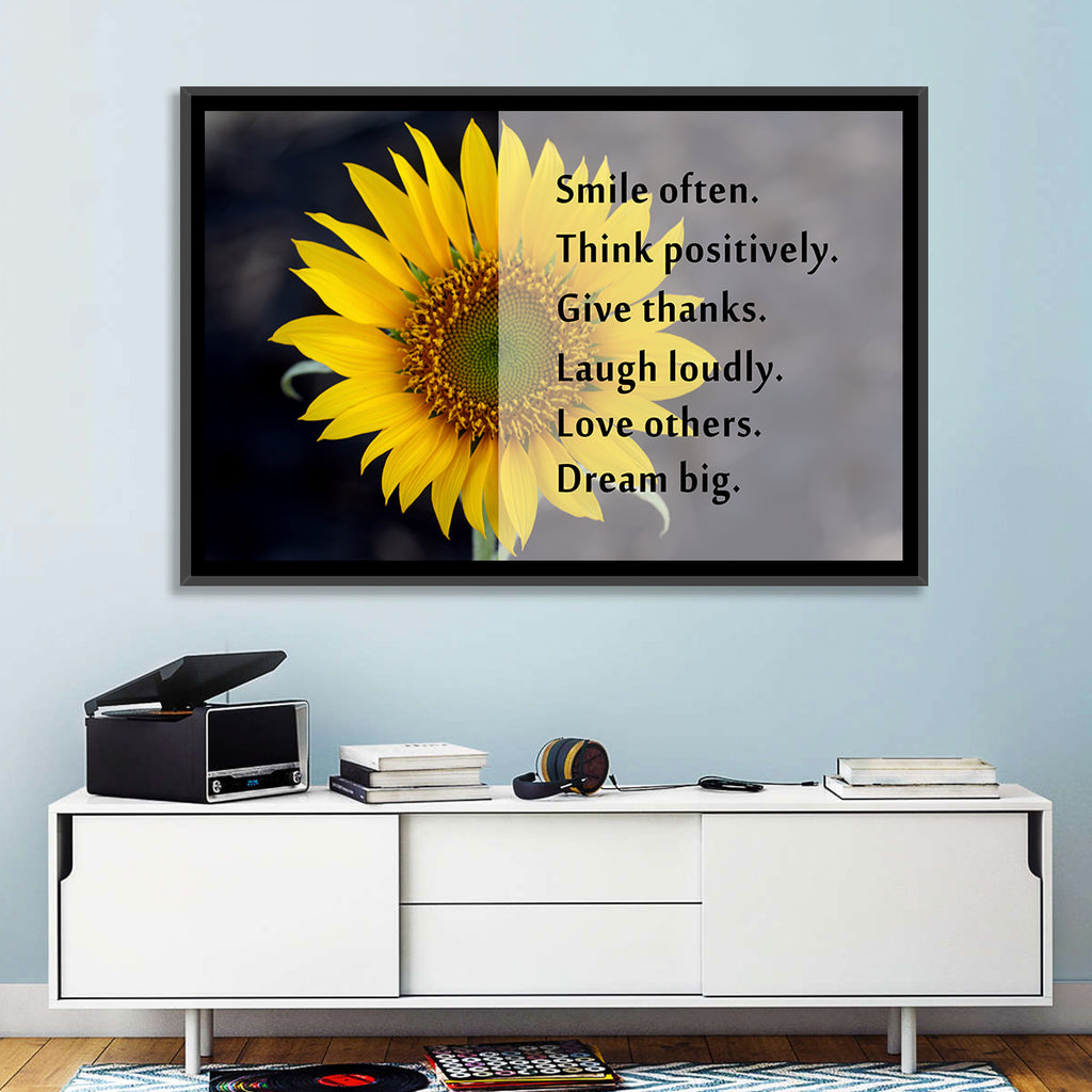 Sunflower Smile Typography Wall Art