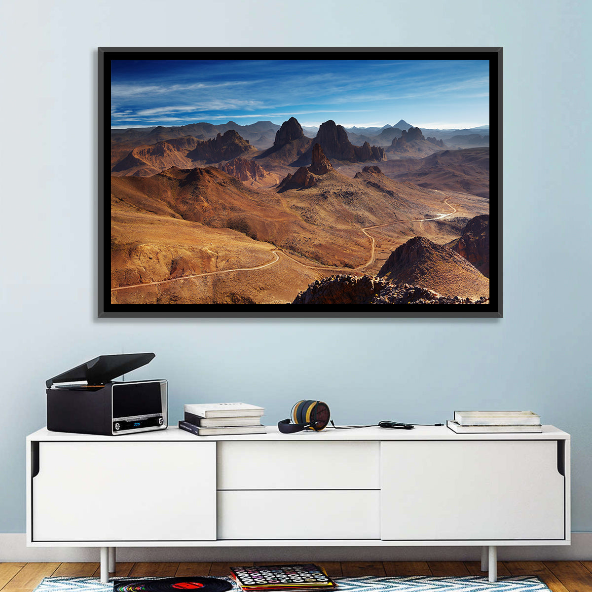 Hoggar Mountain Road Wall Art in a room, landscape